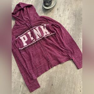 Vintage PINK Victoria's Secret Maroon Hoodie Size Small